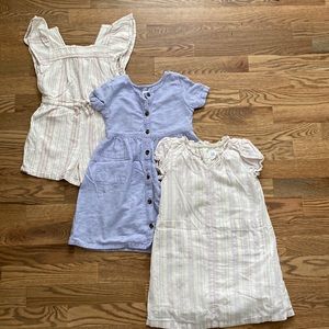 Trio of summer 4T “linen” dresses by gap and old navy